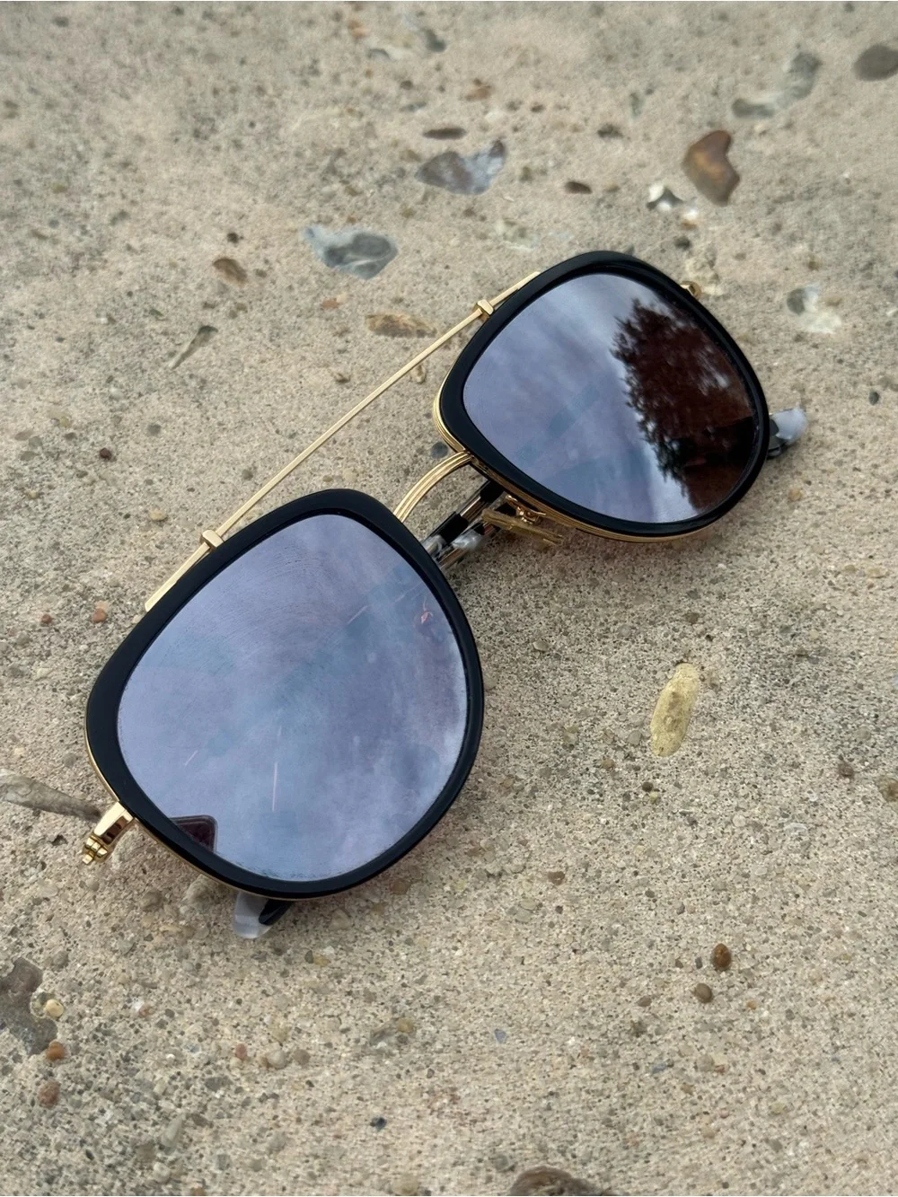 Krewe Black Aviator Glasses